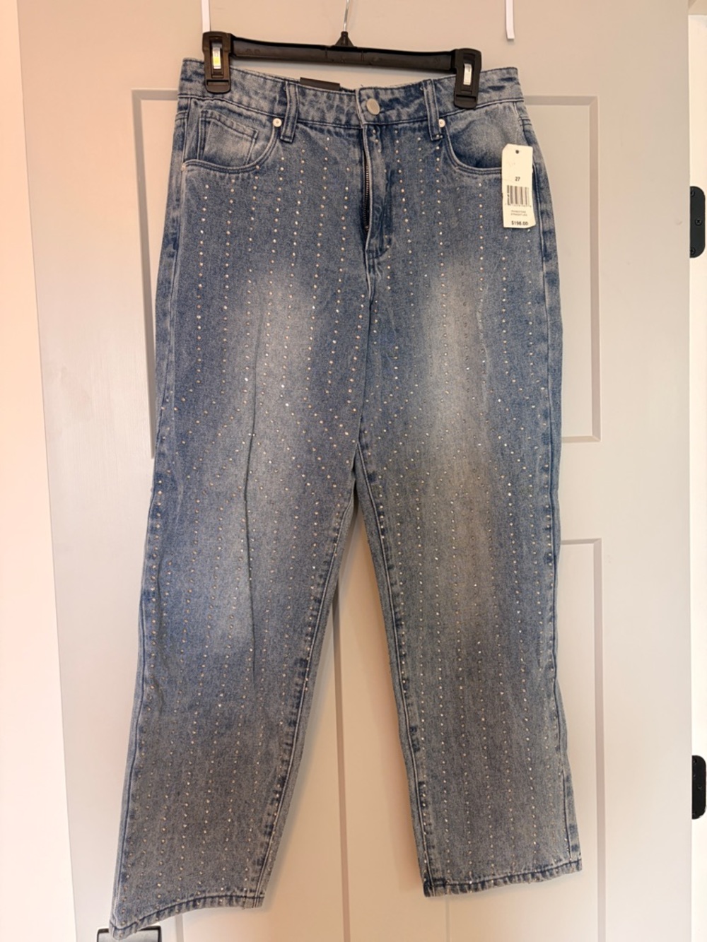Blank NYC Light Blue High-Rise Studded Jeans